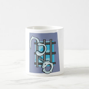 Handschellen im Gefängnis Kaffeetasse