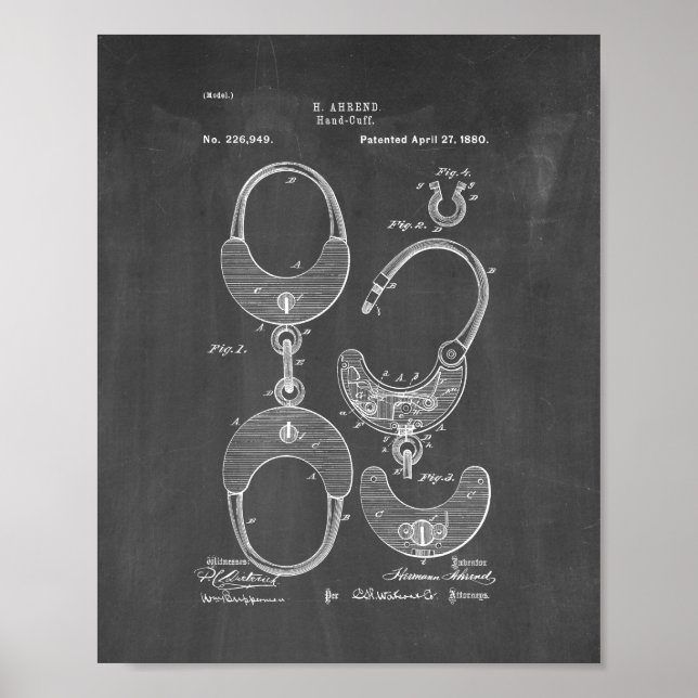 Handschellen-Patent - Kopfbrett Poster (Vorne)
