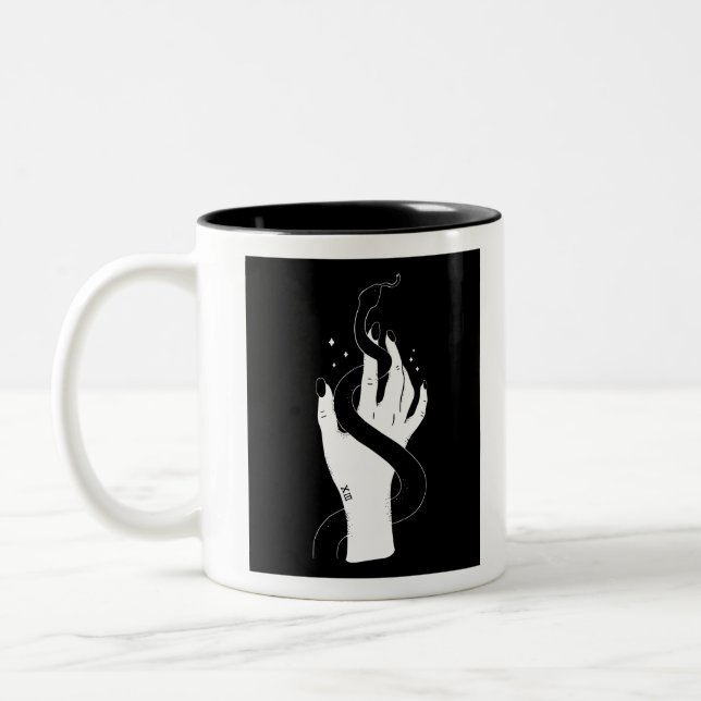 Handschlangenentwurf Zweifarbige Tasse (Links)