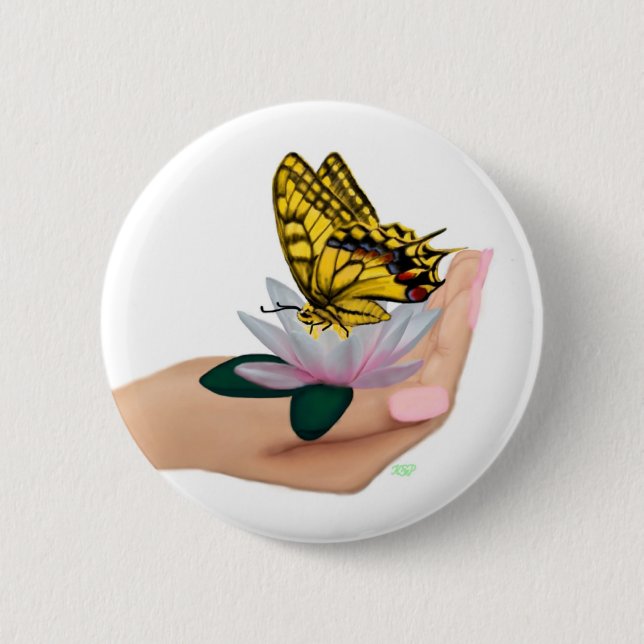Handschmetterling Button (Vorderseite)
