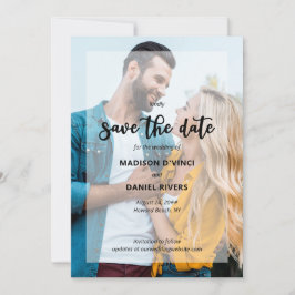 Handschrift 2 Foto Semi Opaque Overlay Save The Date