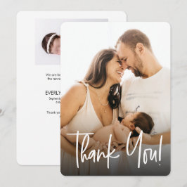 Handschrift Baby Girl Birth Custom Fotos Dankeskarte