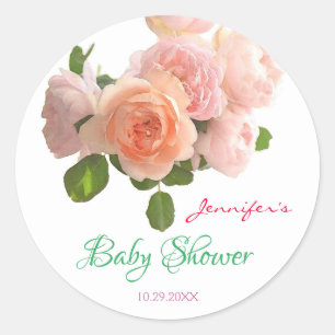 Handschrift Baby Shooting Blume Bloral Runder Aufkleber