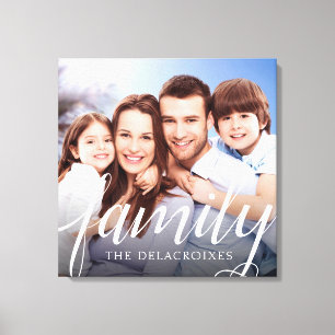 Handschrift für Foto mit benutzerdefinierter Famil Leinwanddruck