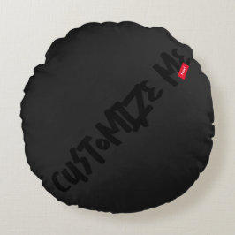 Handschrift für schwarze Tone-on-Tone-Marker Rundes Kissen