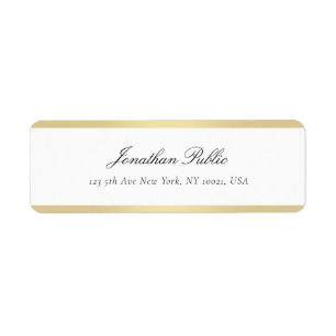 Handschrift Gold Weiß Einfaches Template Elegant