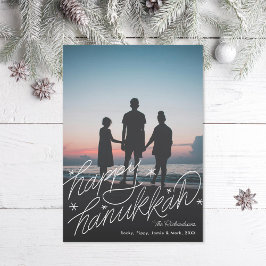 Handschrift Happy Hanukkah Foto Feiertagskarte