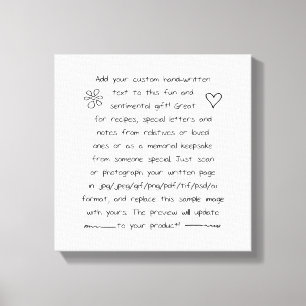 Handschrift Leinwanddruck