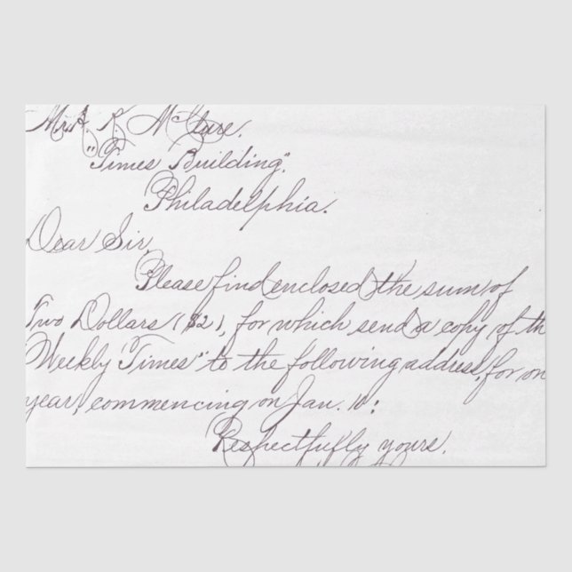 Handschrift-Overlay Seidenpapier (Vorderseite)