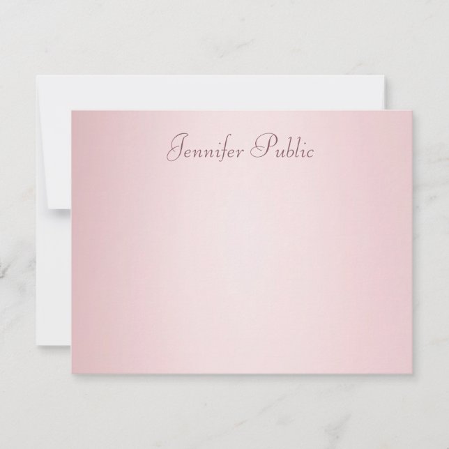 Handschrift Rose Gold Elegante Moderne Vorlage (Vorderseite)