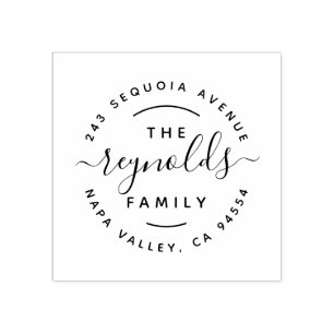 Handschrift Rücksendeadresse von Familiennamen Gummistempel