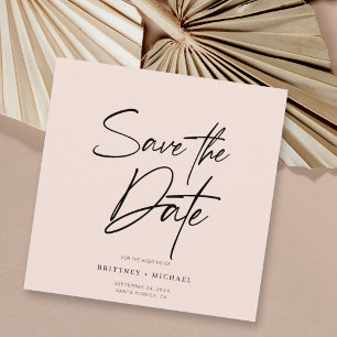 Handschrift Save the Date Rosa Einladung