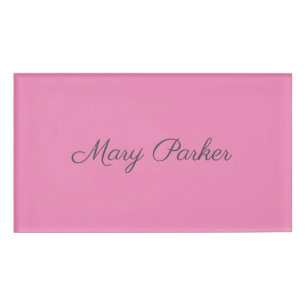 Handschrift Schlicht Einfach rosa Beruflicher Name Namenschild