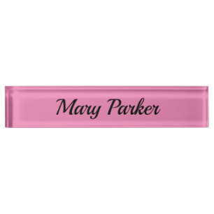 Handschrift Schlicht Einfach rosa Beruflicher Name Namensplakette
