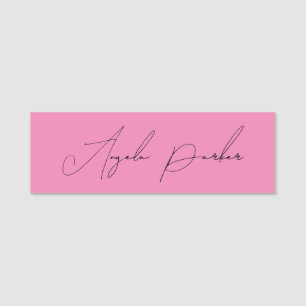 Handschrift Schlicht Einfach rosa Beruflicher Name Namensschild