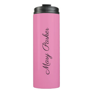 Handschrift Schlicht Einfach rosa Beruflicher Name Thermosbecher