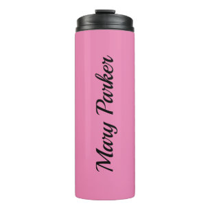 Handschrift Schlicht Einfach rosa Beruflicher Name Thermosbecher