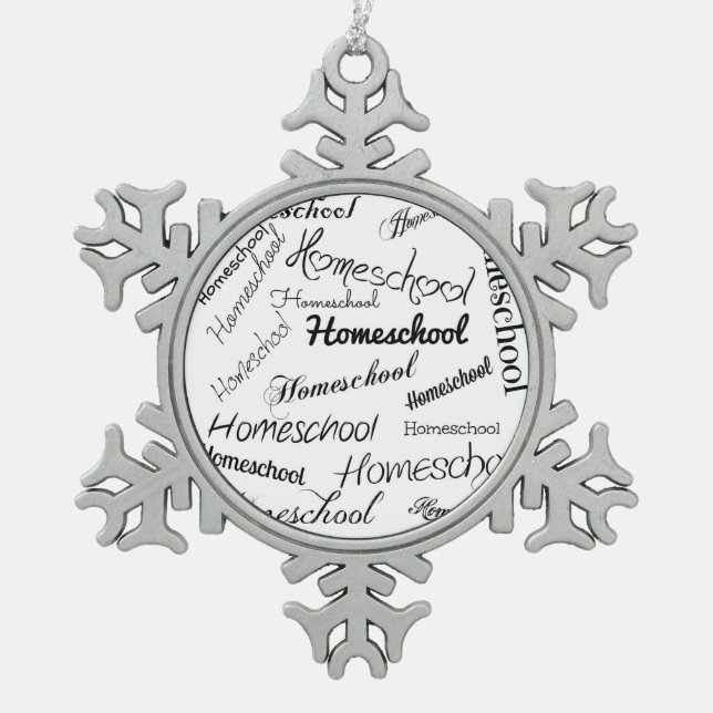 Handschrift Schneeflocken Zinn-Ornament (Vorderseite)
