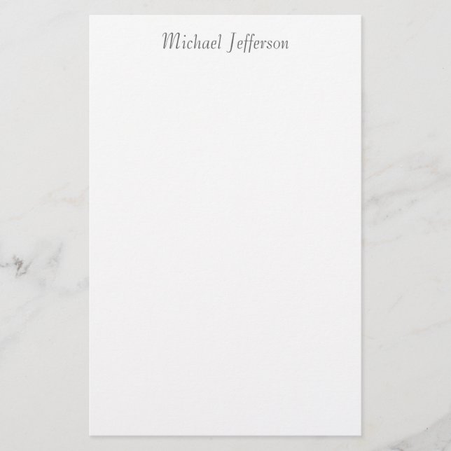 Handschrift Schriftname Elegant Einfach Schlicht Briefpapier (Vorderseite)