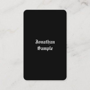 Handschrift Schwarz-weißes klassisches Retro Look Visitenkarte