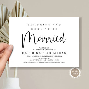 Handschrift, schwarze Schrift, Engagement-Partei Einladung