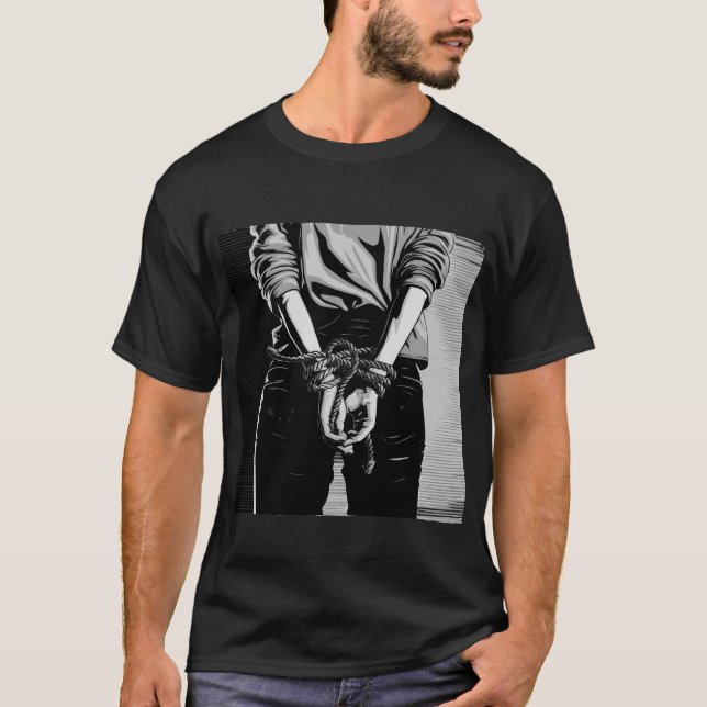 Handschrift Shibari BW Abbildung T-Shirt (Vorderseite)