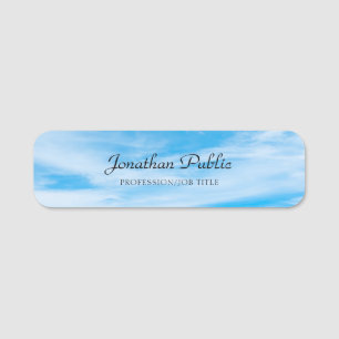 Handschrift Skriptvorlage Trendy Nature Blue Sky Namensschild