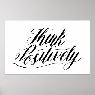 Handschrift Typografie Design, positiv denken Poster