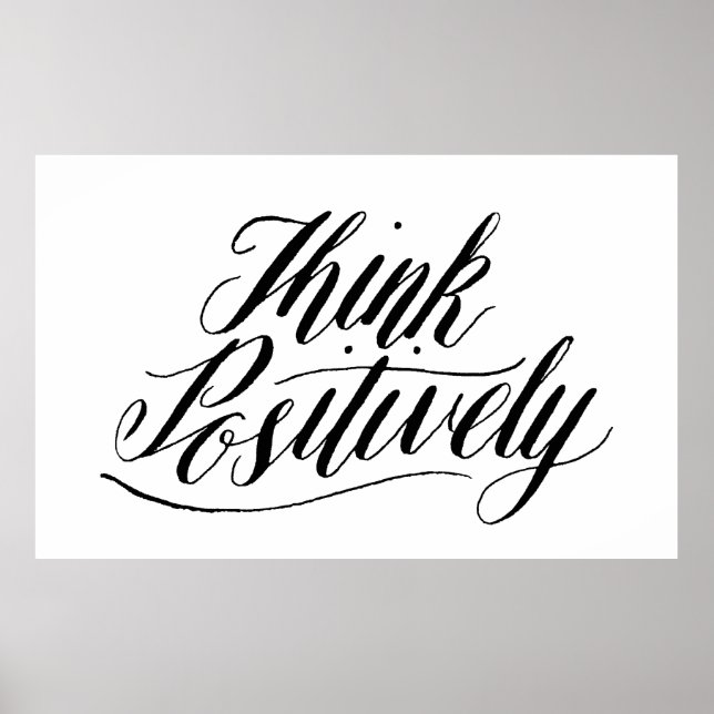 Handschrift Typografie Design, positiv denken Poster (Vorne)