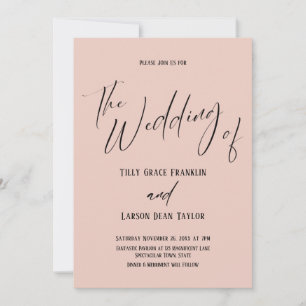 Handschrift Typografie einfach die Hochzeit von Bl Einladung