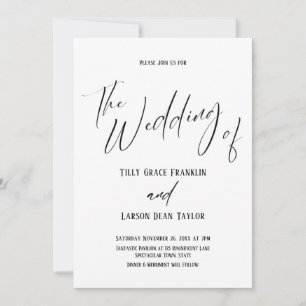 Handschrift-Typografie Einfach Die Hochzeit von Einladung