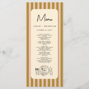 Handschrift-Typografie Retro-Hochzeitsmenü Menükarte