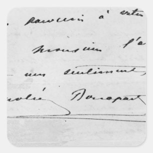 Handschrift und Unterschrift Quadratischer Aufkleber