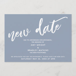 Handschrift verzögert Hochzeit neues Datum Dusty B Einladung