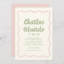 Handschrift Wavy Green Pastel Color Wedding