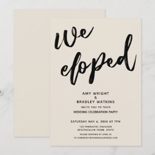 Handschrift Wir Hochzeitsempfang Cream Einladung