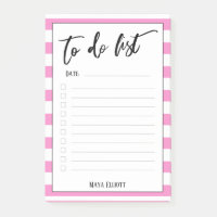 Handschrift zum Auflisten rosa Streifen, Linken