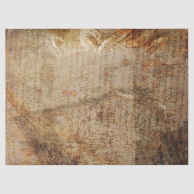 Handschriften und Rose im antiken Stil Seidenpapier (Vorderseite)