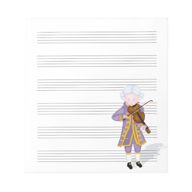 Handschriftenpapier für Mozart-Geige Notizblock (Vorderseite)