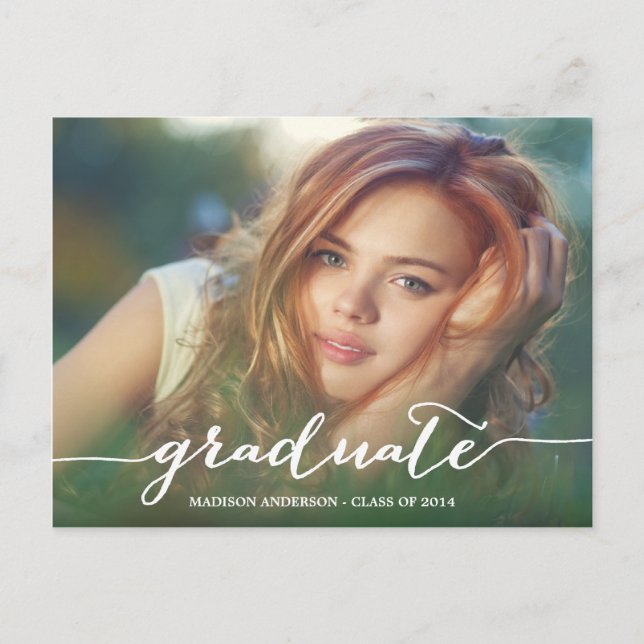 Handschriftlich | Abschluss Postkarte Einladung (Vorderseite)