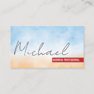 Handschriftlich Hintergrund Textur Blue Orange Visitenkarte