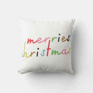 handschriftlich MERRY CHRISTMAS COLORFUL Kissen