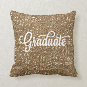 HANDSCHRIFTLICHE GOLD GLITZER ABSCHLUSS PILLOW KISSEN