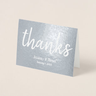 Handschriftliche Marker-Stil-Schrift Hochzeit Dank Folienkarte