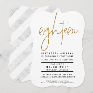 HANDSCHRIFTLICHE SCHRIFTART einfache goldene Glitt Einladung