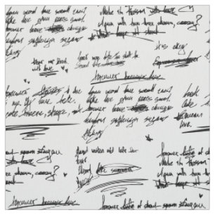handschriftlicher Text Brief Schrift Kritzeleien G Stoff