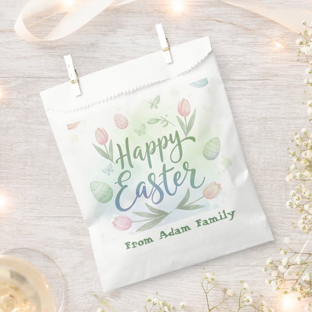 Handschriftliches Frohe Ostern Wasserfarbe Geschenktütchen (Ausgeschnitten)