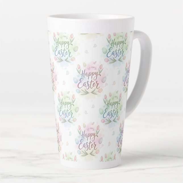 Handschriftliches Frohe Ostern Wasserfarbe Milchtasse (Rechte Ecke)