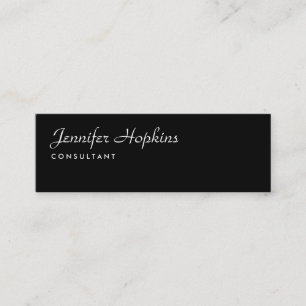 Handschrifts-schlichtes schwarzes modernes dünnes mini visitenkarte