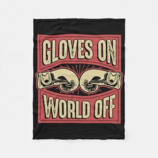Handschuhe an, Welt aus, lustiges Kickboxen, Boxen Fleecedecke